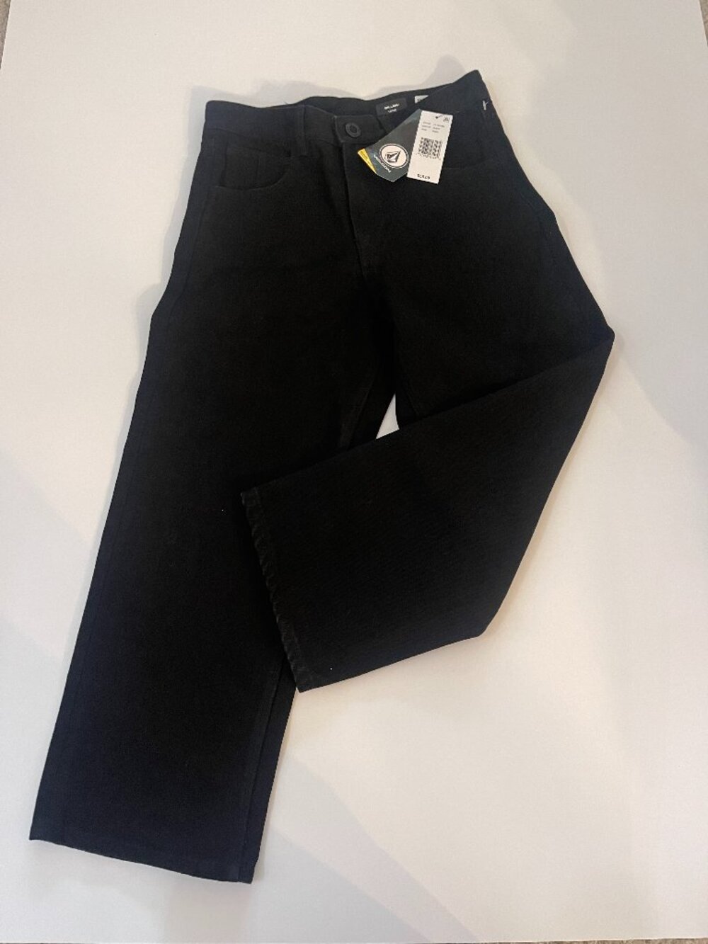 Volcom Billow Loose Fit Black Jeans Youth Size 12 26 NWT